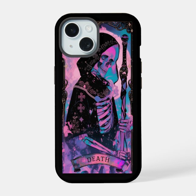 Tarjeta de muerte Tarot Card Witchy Vibes iPhone e (Reverso )