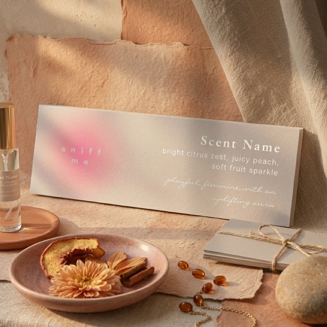 Tarjeta de muestra de fragancia de aroma rosa sonr (Blush Pink Scent Sample Fragrance Mini Tester Card)