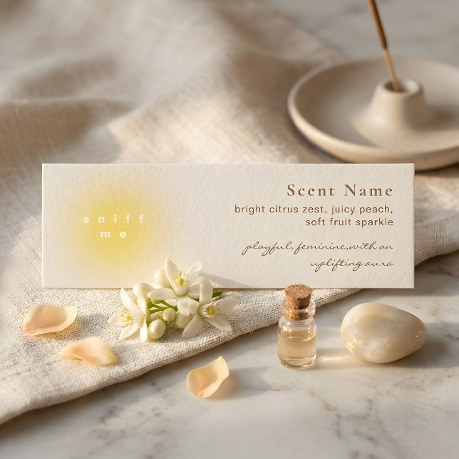 Tarjeta de muestra de perfume de olor suave amaril (Soft Yellow Perfume Scent Sample Mini Tester Card)