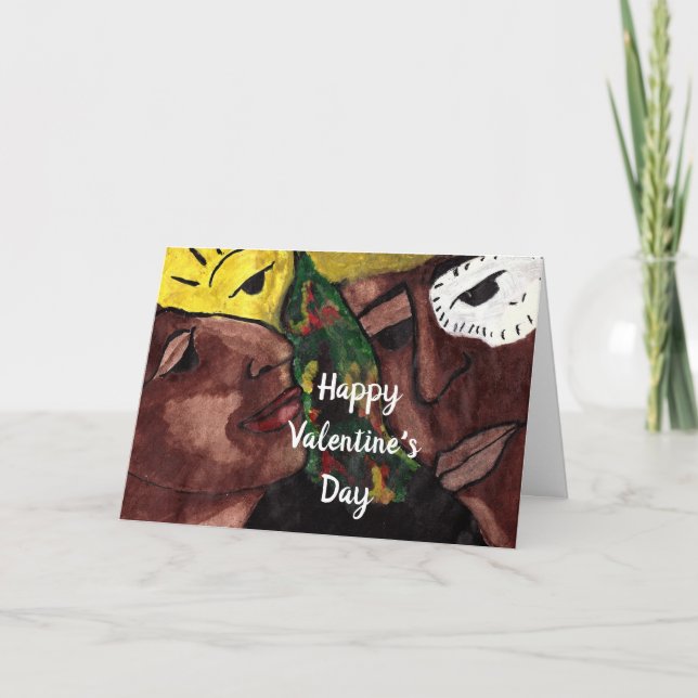 TARJETA DE MUJER DE VALENTINE NEGRO (Anverso)