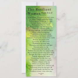 Tarjeta de mujer resistente al tema de la naturale