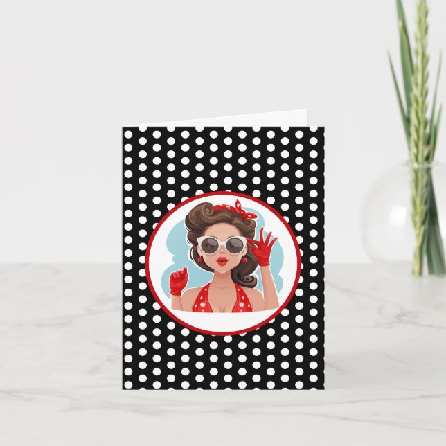 Tarjeta de mujer retro (Anverso)