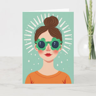 Tarjeta de mujer retro bohemia
