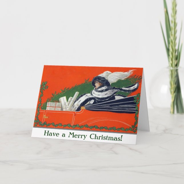 Tarjeta de mujer vendida en Navidad de coches (Anverso)