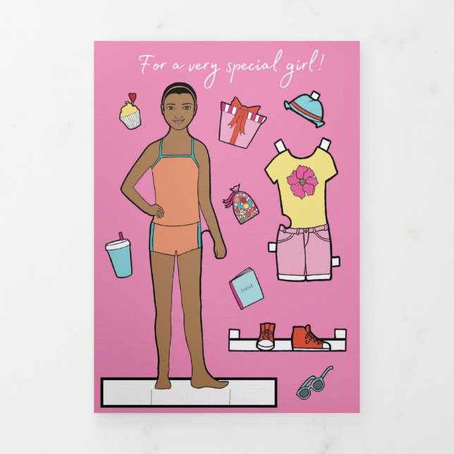 Tarjeta de muñeca de papel de cumpleaños feliz de  (Foto de portada)