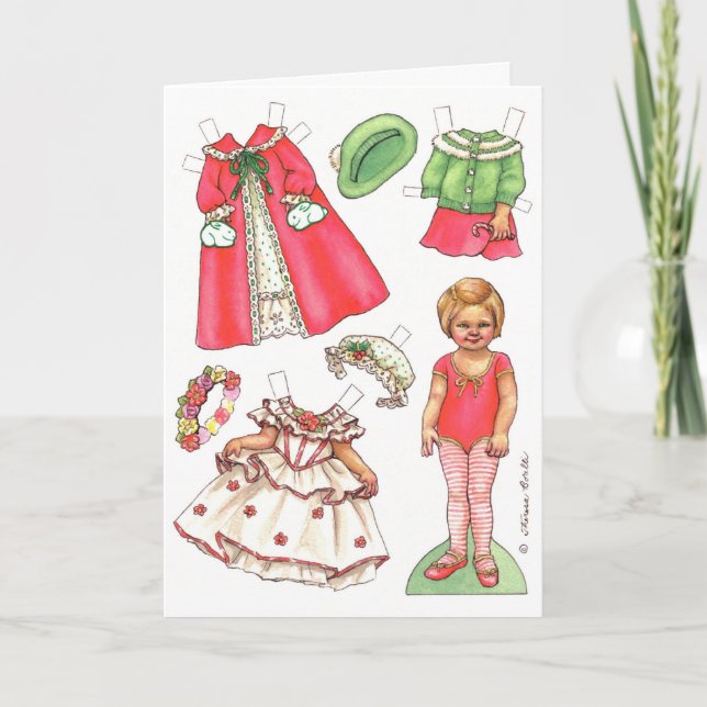 tarjeta de muñeca de papel para navidades (Anverso)