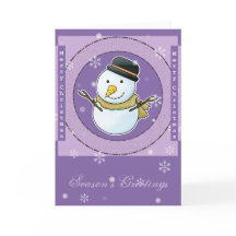 Tarjeta de muñeco de nieve de Navidad