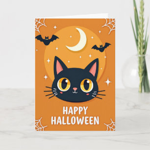 Tarjeta de murciélagos espeluznantes de Halloween 