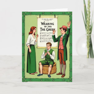 Tarjeta de música con tema de verde