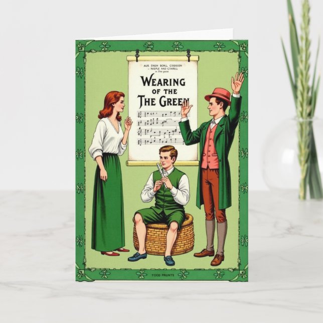 Tarjeta de música con tema de verde (Anverso)