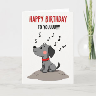 Tarjeta de música de cumpleaños para cachorro aleg