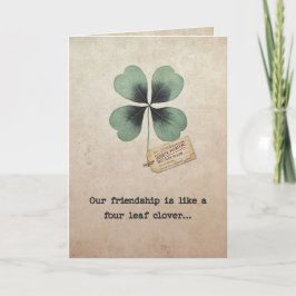 Tarjeta de mutación de amistad de trébol divertido