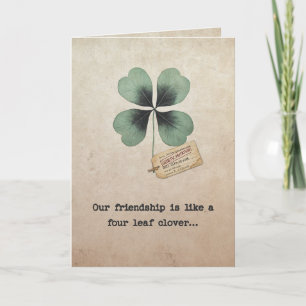 Tarjeta de mutación de amistad de trébol divertido