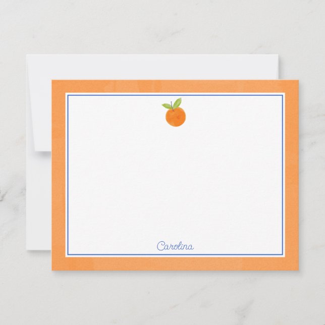 Tarjeta de Naranja de frutas de cítricos preppy y  (Anverso)