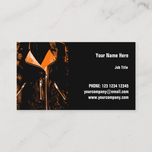 Tarjeta de Naranja de la chaqueta de cuero horizon (Anverso)