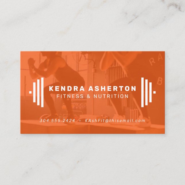 Tarjeta de naranja moderna de entrenamiento con fo (Anverso)