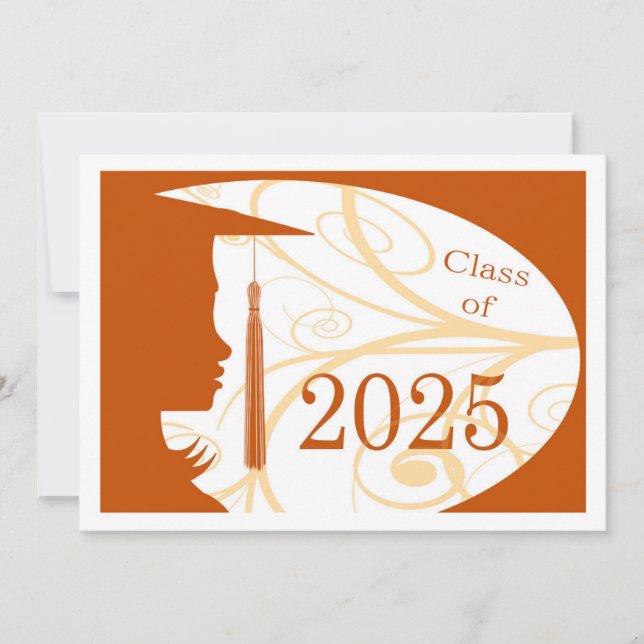 Tarjeta de naranja y Silhouette blanca 2025 (Anverso)
