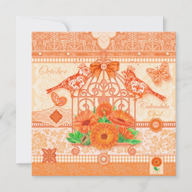 Tarjeta de natalidad de octubre de natalidad con f (Anverso)