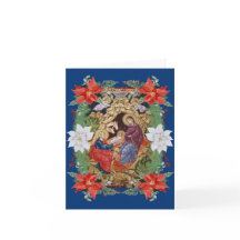 Tarjeta de natividad azul