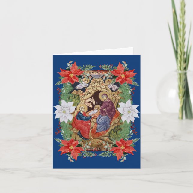 Tarjeta de natividad azul (Anverso)