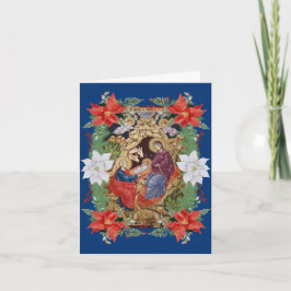 Tarjeta de natividad azul