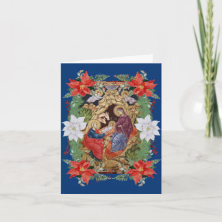 Tarjeta de natividad azul