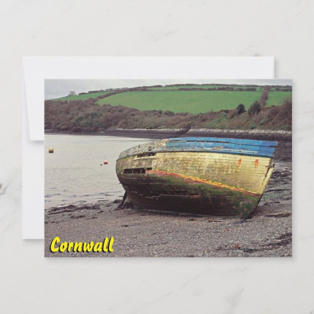 Tarjeta de naufragio de barco de Cornwall (Anverso)