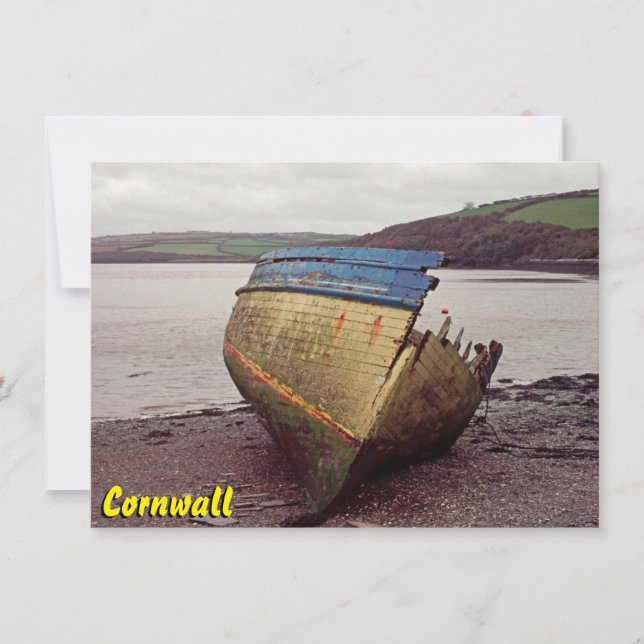 Tarjeta de naufragio de barco de Cornwall (Anverso)