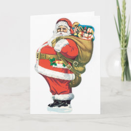 Tarjeta de Navidad 021 del vintage Papá Noel