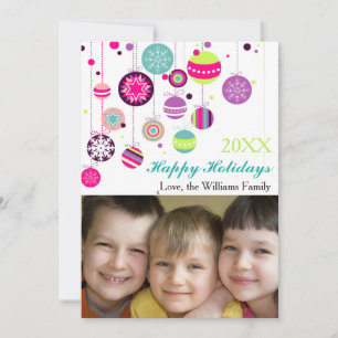 Tarjeta de Navidad 5x7 - Bombillas Navideñas Color