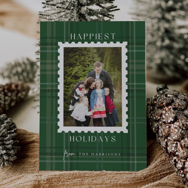 Tarjeta de Navidad a cuadros escoceses más feliz (Subido por el creador)