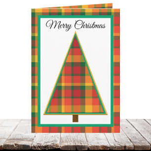 Tarjeta de Navidad a Cuadros sin Foto