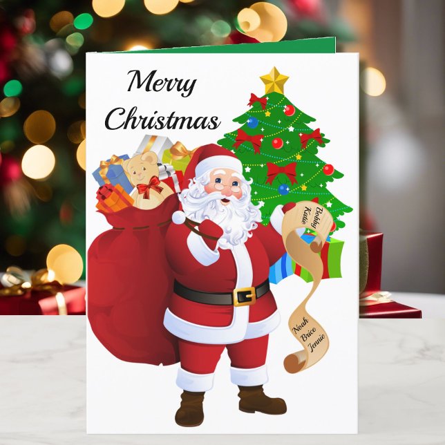 Tarjeta de navidad a los nietos Santa List con fot (Subido por el creador)