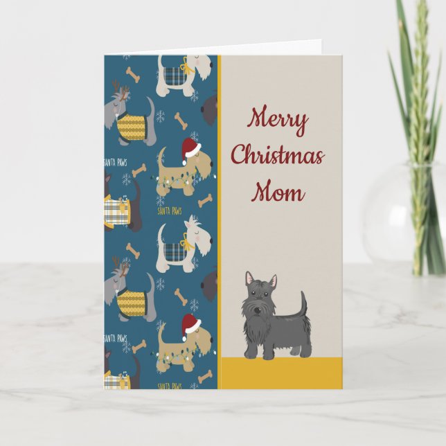 Tarjeta de navidad a mamá de perro Mascota (Anverso)