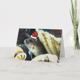Tarjeta de Navidad a pescado de Santa
