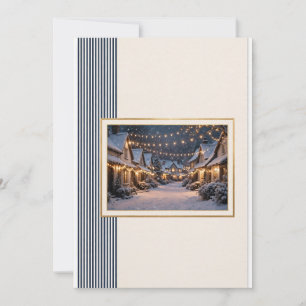 Tarjeta de Navidad a rayas navales para fotos