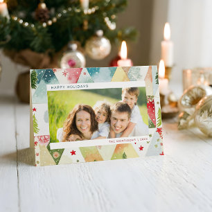Tarjeta de Navidad abstracta con acuarela divertid