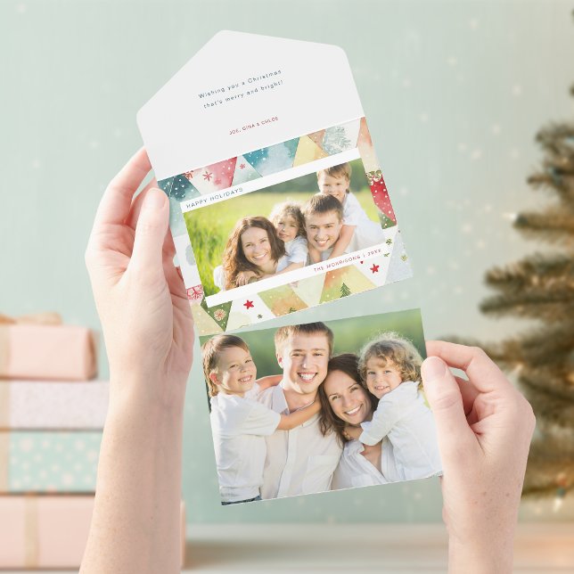 Tarjeta de Navidad abstracta con acuarela divertid (Subido por el creador)