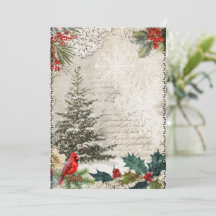Tarjeta de Navidad abstracta de estilo vintage de 