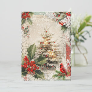 Tarjeta de Navidad abstracta de estilo vintage de