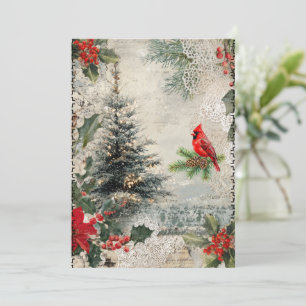 Tarjeta de Navidad abstracta de estilo vintage de 