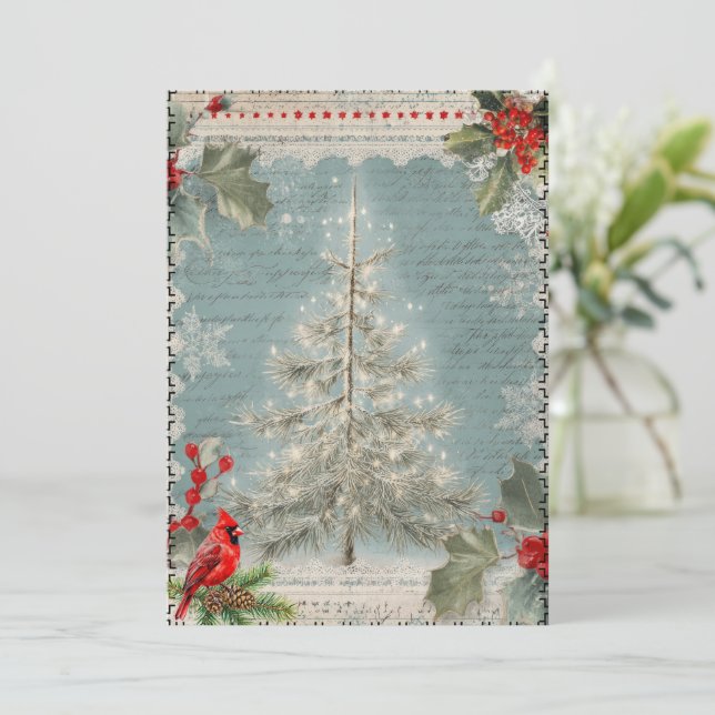 Tarjeta de Navidad abstracta de estilo vintage de  (Anverso de pie)
