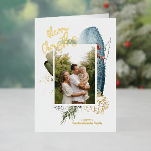 Tarjeta de Navidad abstracta personalizada con fot