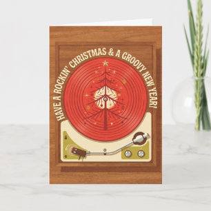 Tarjeta de Navidad acogedora de dial de radio