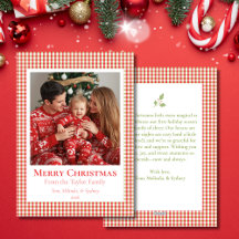 Tarjeta de Navidad acogedora de Gingham – Foto per