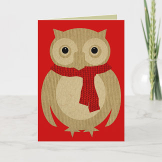 Tarjeta de Navidad acogedora del búho