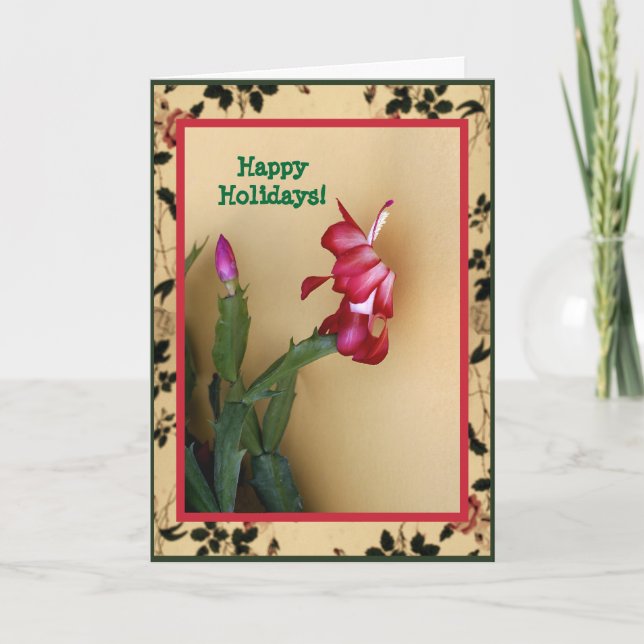 Tarjeta de Navidad adaptable del cactus de Zago (Anverso)