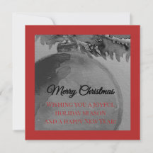 Tarjeta de Navidad Adorno Carmesí – Tarjeta de vac