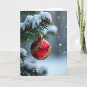 Tarjeta de Navidad Adorno Nevado
