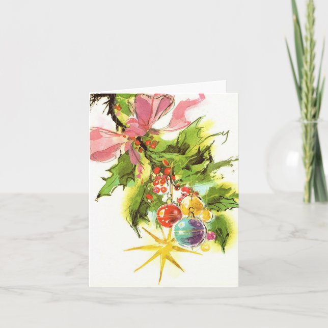 Tarjeta de Navidad Adornos Antiguos (Anverso)
